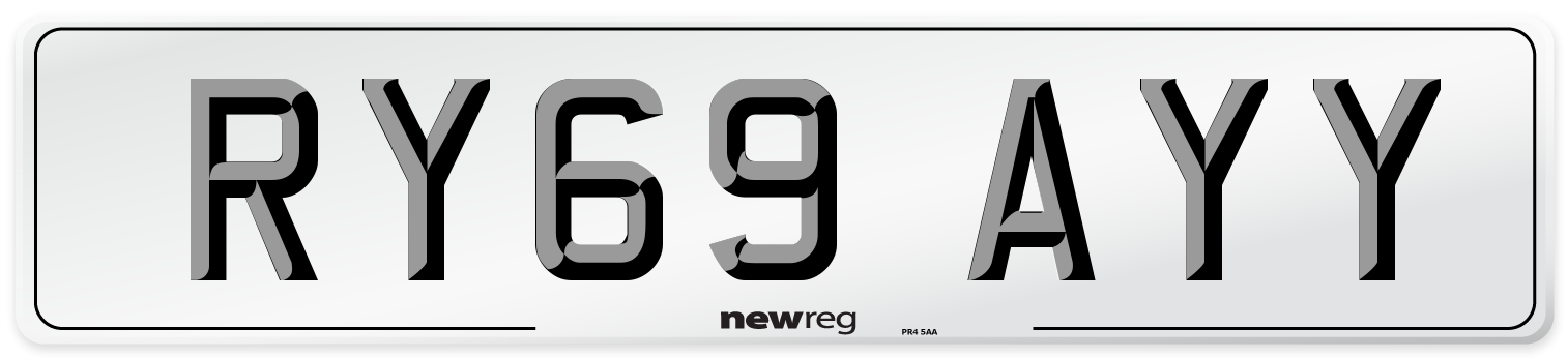 RY69 AYY Number Plate from New Reg
